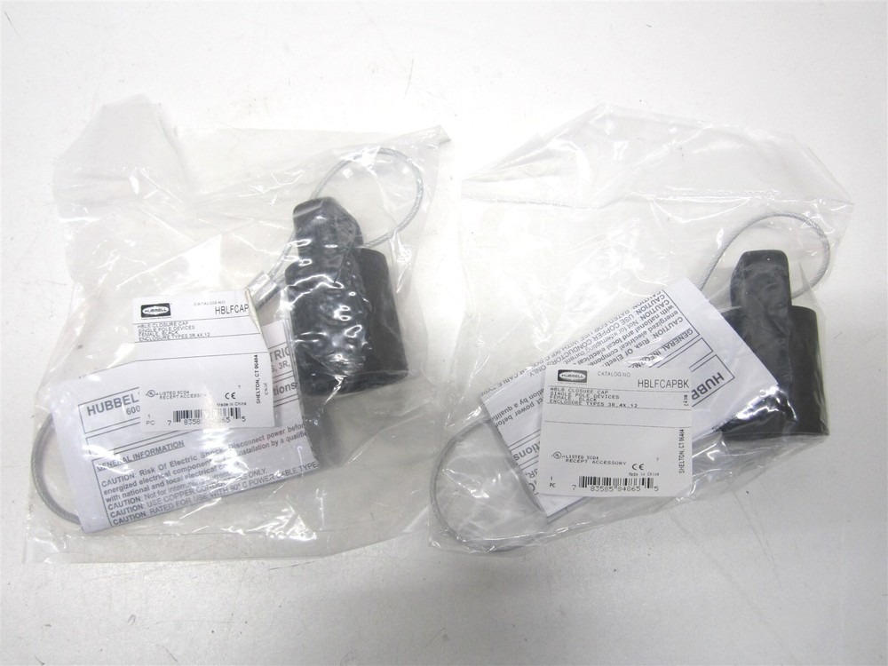 Hubbel (HBLFCAPBK) 3R, 4X, 12 Female Single Pole Protective Caps – Lot of 2