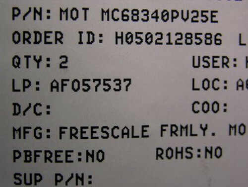 2 Freescale MC68340PV25E 32Bit MPU, DMA Timer IC’s