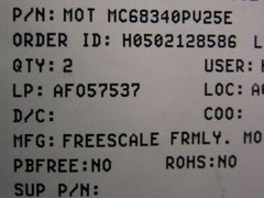 2 Freescale MC68340PV25E 32Bit MPU, DMA Timer IC’s