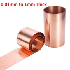 Pure Copper Sheet Plate Copper Foil 0.01mm – 1mm Thick 150 Sizes Available