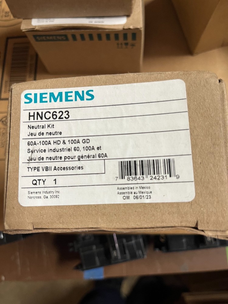 SIEMENS HNC623 / HNC623 NEUTRAL KIT 60-100a (NEW IN BOX)