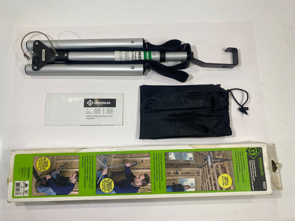 Greenlee 37218 Armored Cable Dispenser New Open Box, Holds 250′ Coil, Adjustable