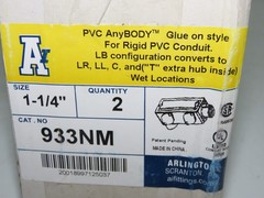 ARLINGTON 933NM PVC ANYBODY GLUE ON STYLE 1-1/4″ (Pack of 2)