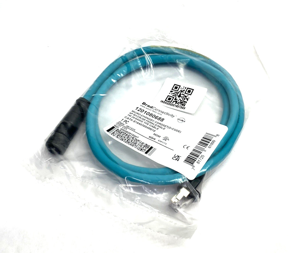 Brad Woodhead Molex 1201080688 Micro-Change D-Code Cable M12/RJ45 E16A03004M010