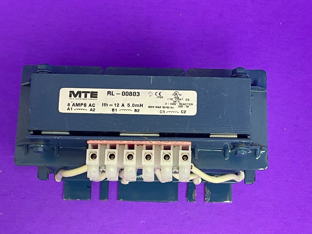 MTE RL-00803 Line/ Load Reactor, 8A, 5.0mH, 3PH, Open