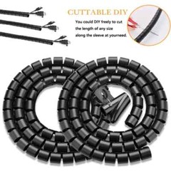 8~25mm Wrap Cable Binding Tidy Leads on TV / PC / Home Cinema / CCTV Wires Hide