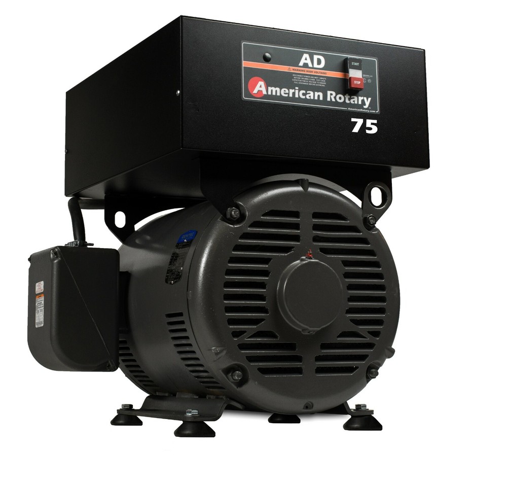 Heavy Duty Rotary Phase Converter AD75F 75 HP Floor Unit Digital Controls CNC