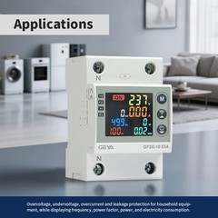 GEYA Tuya WIFI Kwh Metering Voltage Current & Leakage Protection 63A 80A AC220V