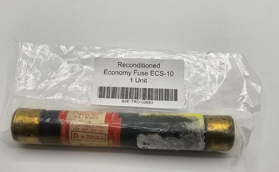 (QTY 2) ECONOMY All Purpose Fuse 600Volt Class K9 ECS-10