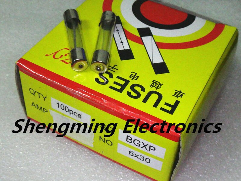 100pcs 6x30mm Glass Tube Fuse Fast Blow 0.1A~25A 1A 2A 3A 4A 5A 6A 7A 8A 10A 12A