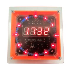 DIY Rotating LED Electronic Digital Clock Kit Learning Board DC5V DS1302 + Shell