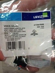 20 Pieces New Leviton Snap in Jacks C22-41106-RW6 Voice Grade White