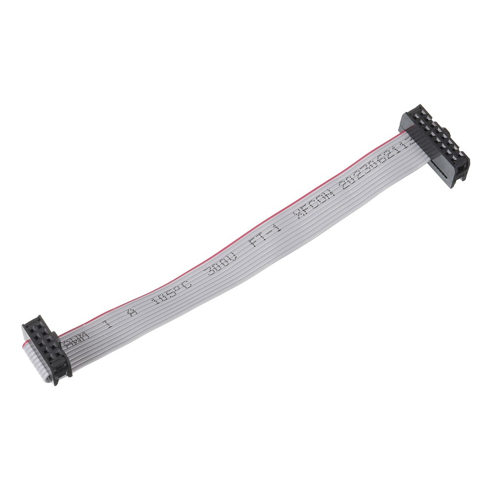 2.54mm Pitch IDC 10 to 16 Pins Dual Female Flat Ribbon Cable Wire 15cm 6″ Grey