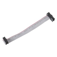 2.54mm Pitch IDC 10 to 16 Pins Dual Female Flat Ribbon Cable Wire 15cm 6″ Grey