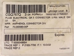 Amphenol Aerospace 75-560083-5P Custom 5 Pin High Voltage Connecter. NEW