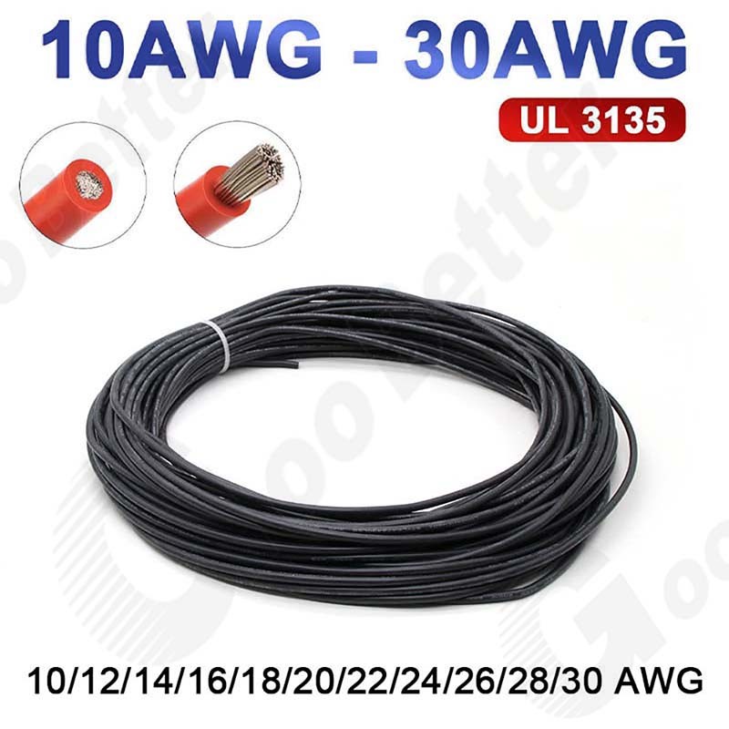 Flexible Soft Silicone Wire Cable 10/12/14/16/18/20/22/24/26/28/30 AWG UL3135