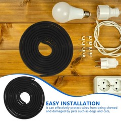 Pet Proof Black Polyester Cable Protector Sleeve for Electrical and Audio Cords