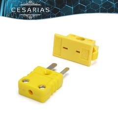 K-Type Panel Mount Thermocouple Mini Plug Connector, Male and Size: Pack of 1