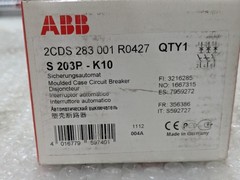 ABB S203P-K10 Miniature Circuit Breaker 3 Pole 10A K Curve 2CDS283001R0427 MCB