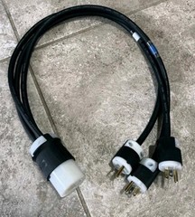 L21-30 to 3x Edison Female 15A 125v Splitter Power Cable 12/3 300V