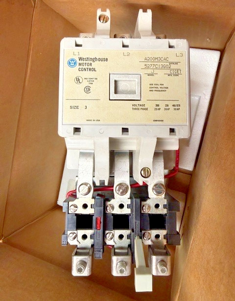 Westinghouse A200M3CAC Size-3 3-Pole 3-Phase Motor Starter 110/120V Coil