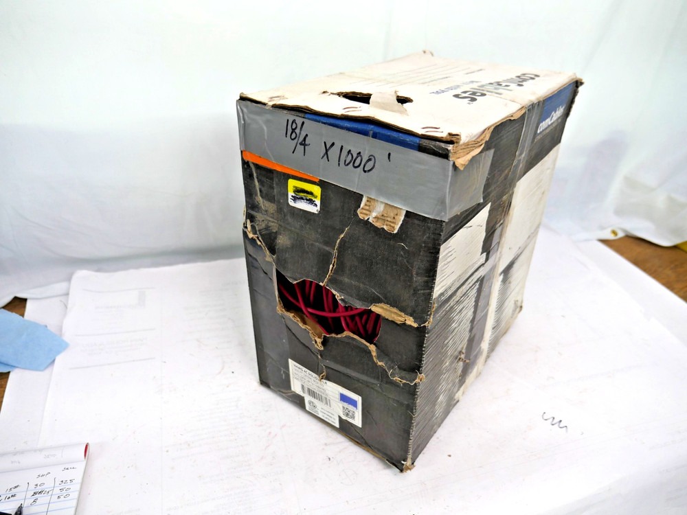ComCables 1000ft 18AWG 4 conductor Solid FPLR ( red jacket ) Cable unshielded