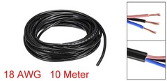 32.8ft RVV Wire Cable Extension Cord Copper Wire Conductor 3 Core 18 AWG 10M