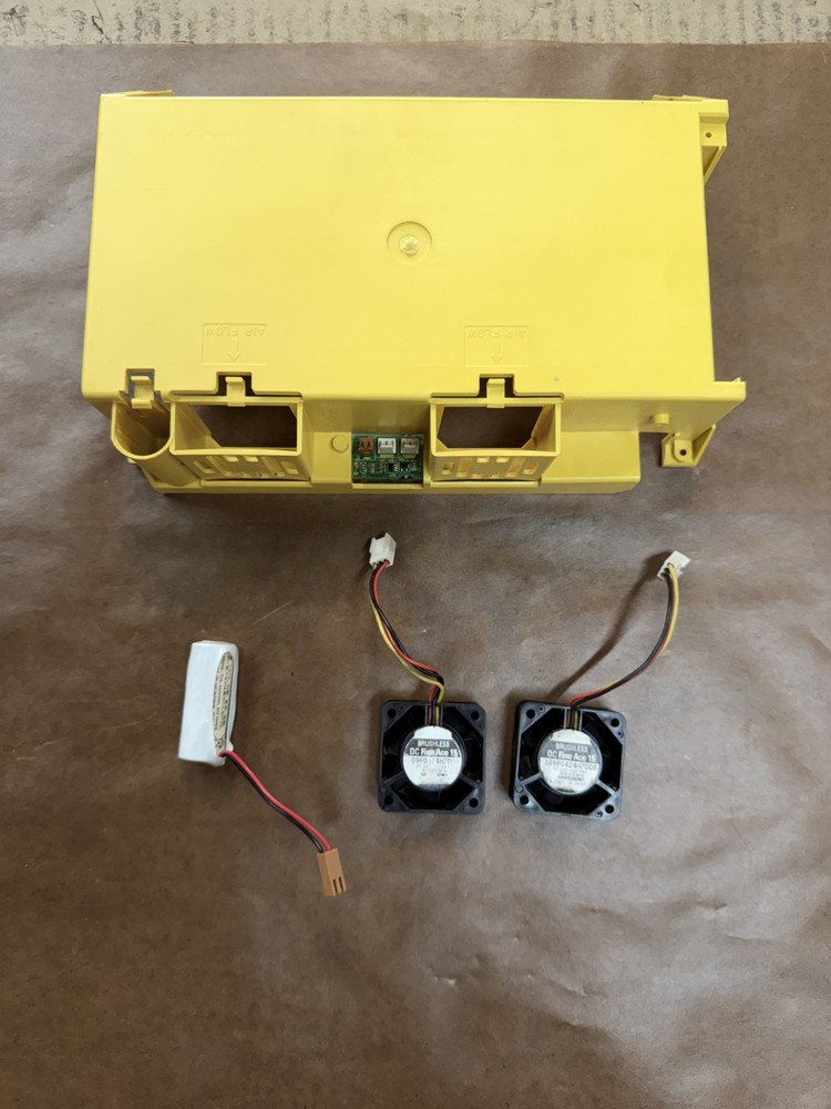 FANUC Control Board Yellow Housing Cover w/ Dual Nidec Cooling Fans & PCB
