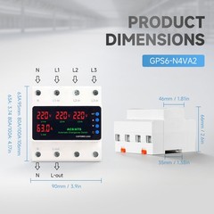 GEYA Three Phase Digital Display Voltage Current Protection Device 4P 63/100A 110/220V