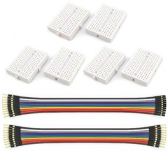 6 Pcs Mini Breadboard Kit 170 Tie Points White Jumper Wires Electronics Circuit