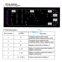 Li-ion 18650 Battery Charging Protection Board 3S of 10.8V 11.1V 12.6V