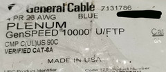 General Cable 7131786 23/4P GenSPEED 10,000 Cat6A U/FTP STP 10G Plenum Blue/50ft