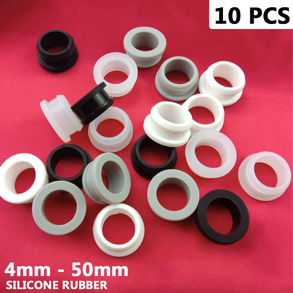 10X Silicone Rubber Cable Grommet Snap-in Firewall Hole Electrical Wiring Gasket
