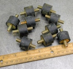 Vibration-Damping Rubber Mounts Mounting Feet 5/16″ Coarse Lot of Ten (10)