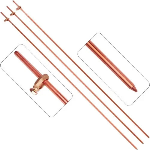 4FT Electrical Grounding Copper Ground Rod Earthing bar for Electric Fences Sate