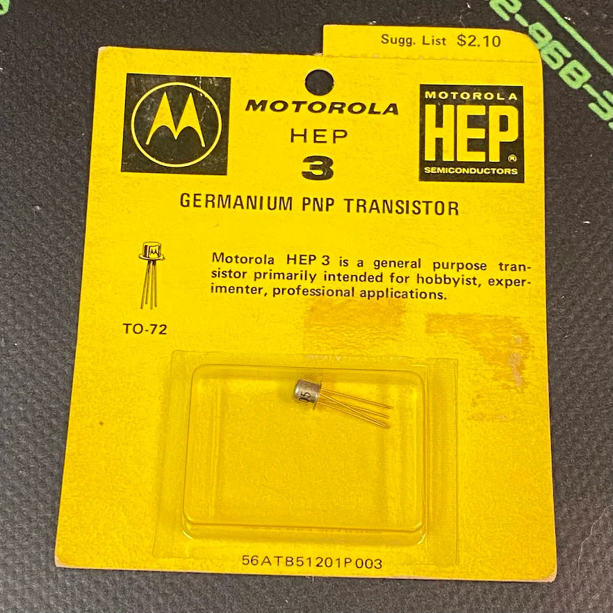 HEP3 – MOTOROLA – Germanium PNP Transistor RF–IF Amp, FM Mixer OSC NTE160