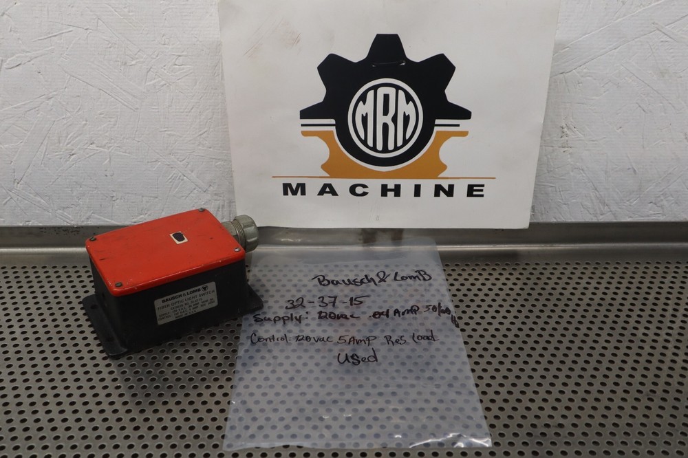 Bausch & Lomb 32-37-15 Fiber Optic Light Switch 120VAC 0.04Amp 50/60Hz Used