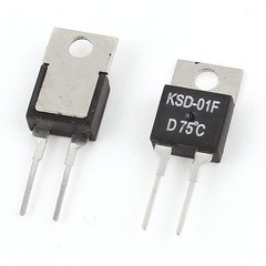 2Pcs KSD-01F H75C 75C N.C Normal Closed Temperature Control Switch Thermostat