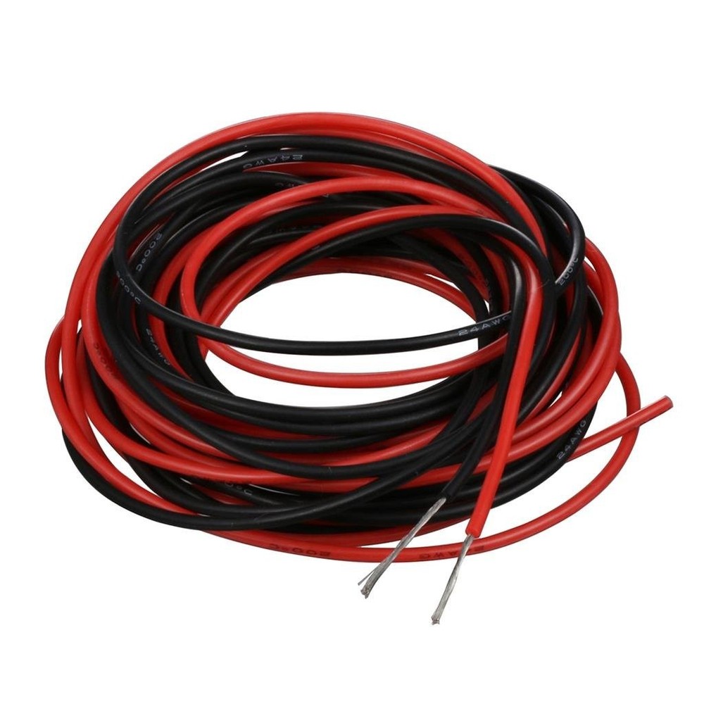 Bntechgo 24 Gauge Silicone Wire Red And Black Each 10Ft Flexible 24 Aw
