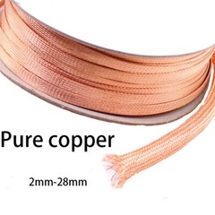 Copper/Tinned Copper Braided Sleeve, Metal Shielding Cable, 2-28mm Diameter