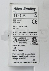 ALLEN BRADLEY 100-C30Z*00 /B CONTACTOR W/ 100-FSD250 /A SUPPRESSOR W/ 100-S /A