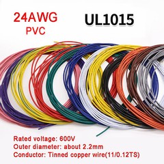 24AWG PVC Electronic Cable Tinned Copper Stranded Wiring 600V High TEMP 105℃