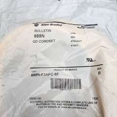 Allen Bradley 889N-F3AFC-6F QD Cordset, 3-Pin Mini Straight 6ft Free Shipping 🚚