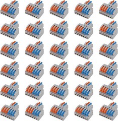 30Pcs Lever Wire Connectors Quick Wiring Cable Connector Terminal Block 2 In 6