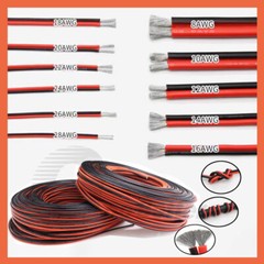 2 Core Red And Black Cable Parallel Flexible Silicone Wire Car Auto 28AWG – 8AWG