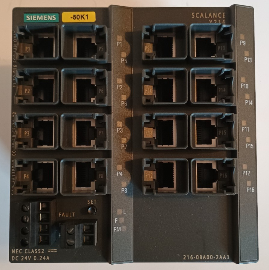 Siemens 216-0BA00-2AA3 SCALANCE X216 Industrial Ethernet Switch 16x 10/100Mbps