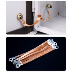 2.5mm² – 6mm² Copper Flat Braid Line Earth Ground Lead Strap Cable Wire 100 Pcs
