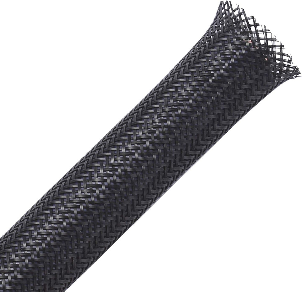25ft – 1/2 inch PET Expandable Braided Sleeving – Black – Braided Cable Sleeve
