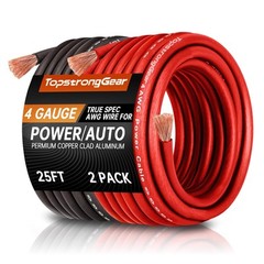 TOPSTRONGGEAR 4 Gauge 25ft Black and Red 25FT &
