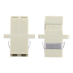 LC to LC Duplex Multimode Fiber Optic Adapter Coupler, 5 Pack in Beige